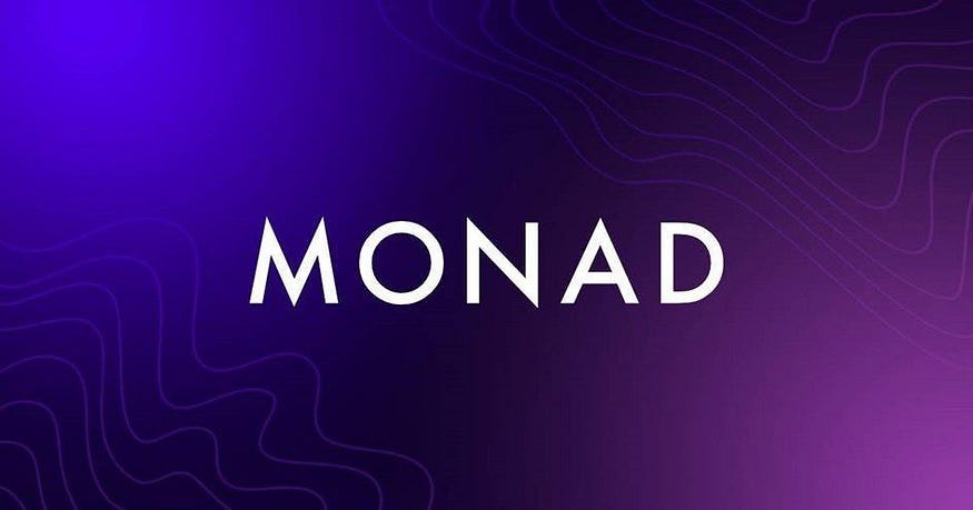 Ilustrasi abstrak yang merepresentasikan kecepatan dan skalabilitas blockchain Monad